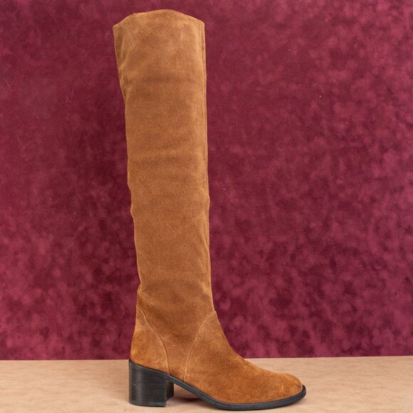 Jeffrey Campbell Women Brown Suede Boho Slouch Cottage OTK Boots sz 8.5 - Picture 7 of 7